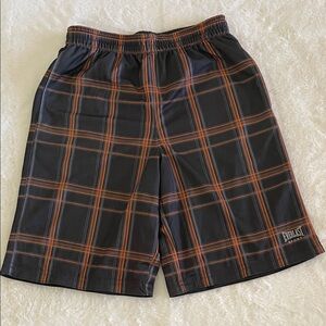 Everlast Black Sport Shorts with Orange Plaid Accent SZ 14-16